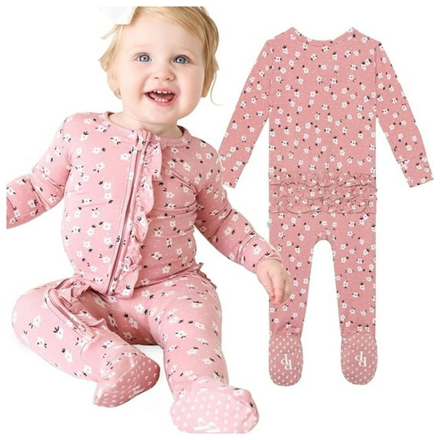 Pijama elegante de viscosa con forma de cacahuete para bebé, bambú, para niña de 0 a 3 m