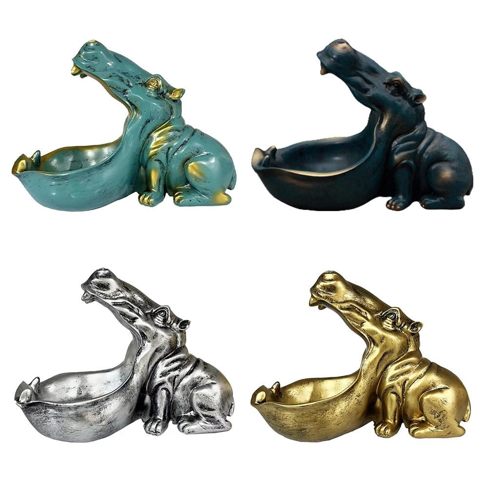 Pekkaxy Hippo Key Holder Box, 8.19x6.24x4.29 in, Cute Animal Design for Key Storage, Organizes Keys in Entryway, Office, or Car