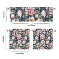 thumbnail image 6 of Pioneer Kitchen Curtains and Valance Set 24 Inch Tier Retro Flowers Green Illustration Curtains Small Drapes for Cafe Living Room Bathroom Farmhouse 3 Pieces Set Rod Pocket, 6 of 6