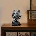 thumbnail image 5 of CxhicLuv Wolf Resin Ornament, Personalized Christmas Tree Decorative Statue for Bedroom, Office, and Study, Unique Resin Craft, Christmas Decor, Silver/Gray, Perfect Christmas Gift Idea, 5 of 6