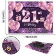 thumbnail image 2 of PAKBOOM Happy 21st Birthday Banner Backdrop - 21 Birthday Party Decorations Supplies for Women Her - Pink Purple Gold 4 x 6ft, 2 of 3