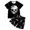 Black, variant on SOFTCCLO Girls Outfits Halloween Graphic Print Short Sleeve T Shirt Shorts Casual Loose 2 Piece Sets Size 4-5Y