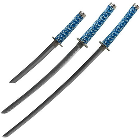 Whetstone Sky Samurai Sword, Set of 3 with Stand