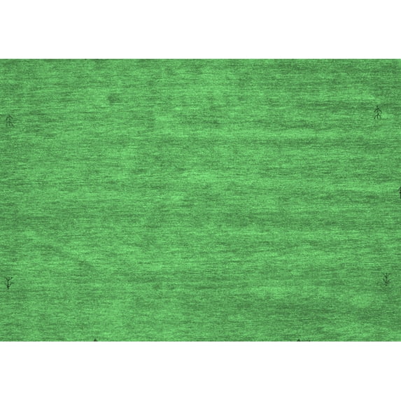 Ahgly Company Machine Washable Indoor Rectangle Abstract Emerald Green Contemporary Area Rugs, 5' x 8'