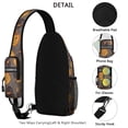 thumbnail image 3 of Sling Backpack,Halloween Pumpkins and Witch Hats Crossbody Bag with Water Bottle Holder,Waterproof Sling Bag for Men/Women with Chest Phone Holder for Hiking,Travel, 3 of 6