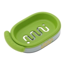 Unique Bargains 1 Pc Soap Dish Solid Color Soap Holder for Bathroom Green