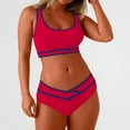 thumbnail image 6 of UTSJKR Women Sporty Bikini Sets 2025 High Waisted Two Piece Swimsuits Color Block Cheeky High Cut Bathing Suits Red XXL, 6 of 7