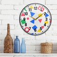 thumbnail image 3 of Yayeee Wall Clock Battery Operated 11.9" Silent Quartz Non-Ticking for Living Room Decor, Blue Retro Triangles, 3 of 8