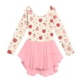 thumbnail image 3 of Grblisyd Ballet Leotards for Girls Bow Print Long Sleeve Gymnastics Dance Leotard Outfits with Tulle Skirt, 3 of 6