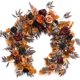 thumbnail image 1 of XmhyTop Guirnalda de eucalipto artificial de 6 pies con flores, vegetación falsa, enredadera floral de imitación, color negro, 1 of 1
