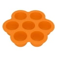 thumbnail image 3 of Molde de silicona para guardar comida de bebé, forma de huevo, bandeja para cubitos de hielo, 7 agujeros (naranja), 3 of 8