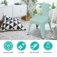 thumbnail image 2 of Resenkos Set of 2 Steel Armchair Stackable Kids Chairs-Green, Kids Chairs for Kids, 2 of 7
