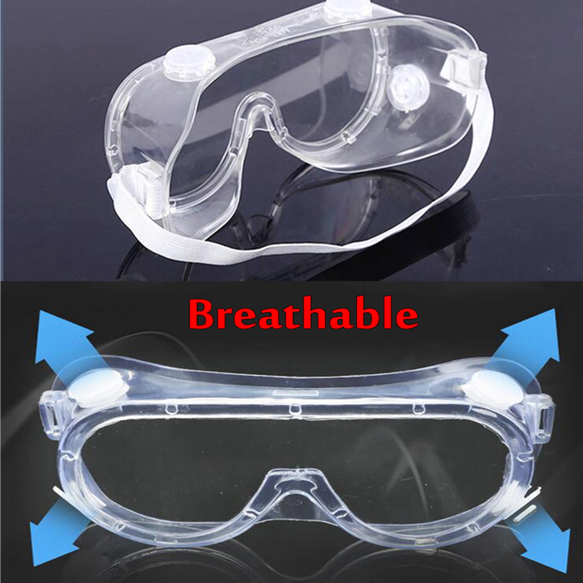 C.F.GOGGLE 2 Pack Antifog& Dust Goggles Safety Glasses Adjustable