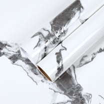 CHIHUT Silver White Marble Wallpaper Peel and Stick Wallpaper for Countertop 12"x100" Self Adhesive Marble Contact Paper for Kitchen Waterproof Wallpaper Glossy Wall Paper for Cabinets Shelf Liner