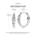 thumbnail image 2 of MULA Original Gradient Threaded 925 Sterling Silver Hoop Earrings 5A Zircon for Women Jewelry, 2 of 6