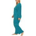 thumbnail image 6 of Nautica Womens Pajamas - Cozy Silky Fleece - 2 Piece Long Sleeve Winter Sleepwear Set for Women (Teal Print/Small), 6 of 7