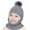 Grey, variant on lnmuld Kids Winter Hat Solid Color Warm Knit Winter Hat and Scarf Set for Toddlers with Ear and Hood Size:One Size