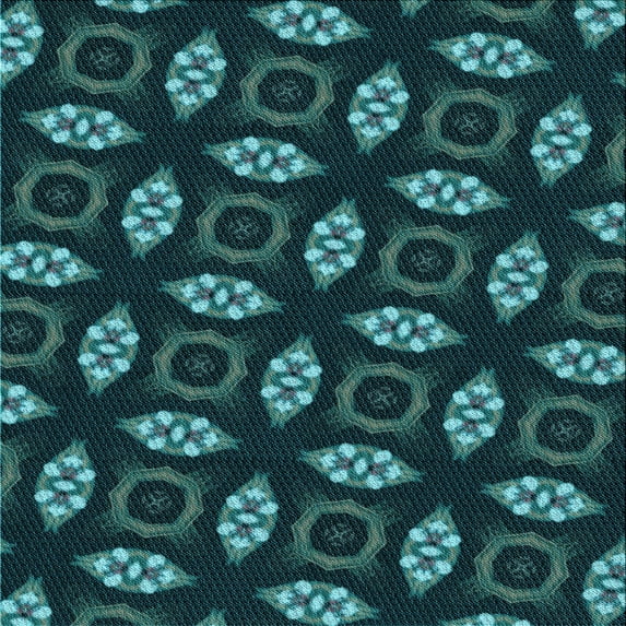 Ahgly Company Machine Washable Indoor Square Transitional Deep Teal Green Area Rugs, 4' Square