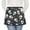 Skull and Flower-1, variant on Skull and Flower Gothic Pattern Server Half Apron with Pockets,22.8 X 11.8 Inch Half Waist Design with Black Trim,Restaurant Waitstaff Uniform