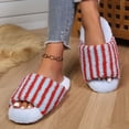 thumbnail image 6 of Xfvqtps Womens Stripe Slippers Open Toe Soft Sole House Shoes Indoor Warm Fall Winter Slip on Cozy Cute Slides, 6 of 8