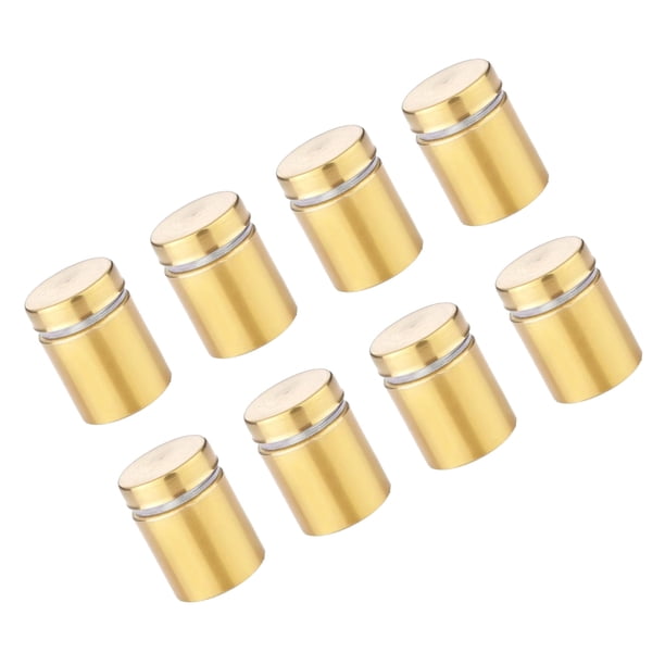 Yuarrent 8x Clavos protectores de cojinetes de goma - Tornillos publicitarios para pantallas de vidrio Clavos publicitarios para tornillos Decoración del hogar oro 19*25mm