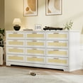 thumbnail image 3 of M optimized 12 Drawer Dresser for Bedroom, Modern Rattan Chest of Drawers, Wood Storage Organizer with Drawers and Handles, for Nursery, Entryway, Living Room, 3 of 8