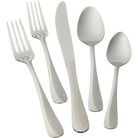 Mainstays Whitney Flatware Set, 20 Piece Stainless (Best Quality Stainless Steel Flatware)
