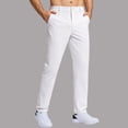 thumbnail image 2 of OOOUM Stretch Golf Pants for Men High Waisted Straight Leg Dress pants with Pockets Slim Fit Casual Work pants White XXXL, 2 of 6