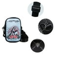 thumbnail image 6 of Ed Hardy Unisex Black/Light Blue Jaguar Rose Tatoo Print Nylon Phone Crossbody Bag With Adjustable Shoulder Strap, 6 of 6