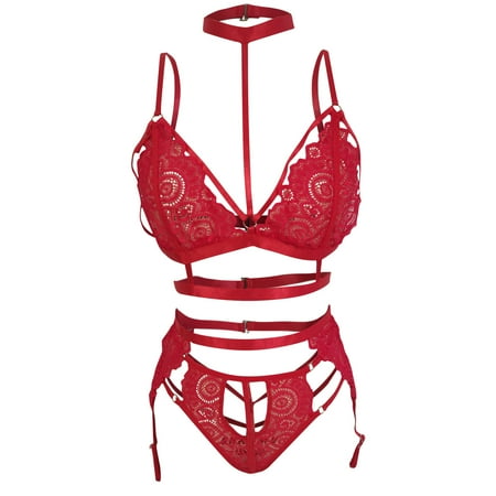 

SBYOJLPB Womens Sexy Lingerie Ladies Cute Girl Erotic Lingerie Sexy Erotic Lingerie Lace Split Underwear Three-Piece Set Clearance