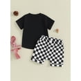 thumbnail image 4 of Suealasg Kids Boy Easter Clothes 6M 1T 2T 3T Toddler Baby Boy 2Pcs Summer Casual Outfit Set Short Sleeve Bunny Print T-Shirt Tops + Checkerboard Print Shorts Set, 4 of 9