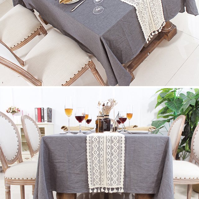 mmirethe Elegant Hollow Tablecloth Comfortable And Environmentally Friendly For Wedding white 24*200CM 2Set