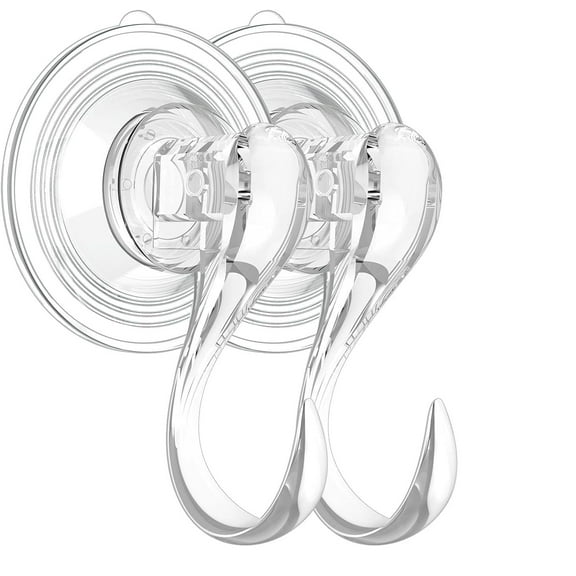 Suction Cup Hooks,Heavy Duty, Removable and Reusable, Clear, 4 Pcs