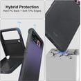 thumbnail image 3 of for Samsung Galaxy Z Flip 4 Case (2022) with Hinge Protection, Sandstone Texture, Hard PC + Soft TPU Hybrid Protective Case for Galaxy Z Flip4 5G - Black/Dark Grey, 3 of 7