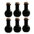 thumbnail image 1 of 6 mini botellas de vidrio con tapón de corcho, frascos de almacenamiento para deseos. Negro, 1 of 6