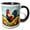 Black/White, variant on 3drose, Colorful Rooster in the Field on a Sunny Summer Day. Artsy Gift, 11oz Two-tone Black Mug