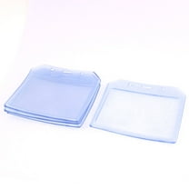 REGALWOVEN Transparent Horizontal Plastic ID Card Badge Holder Cover 4Pcs