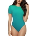 thumbnail image 1 of Kdxio Justaucorps à Manches Courtes pour Femmes, Col Rond, Modal, Doux, Confortable, Aguichant, Taille Moyenne, 1 of 7