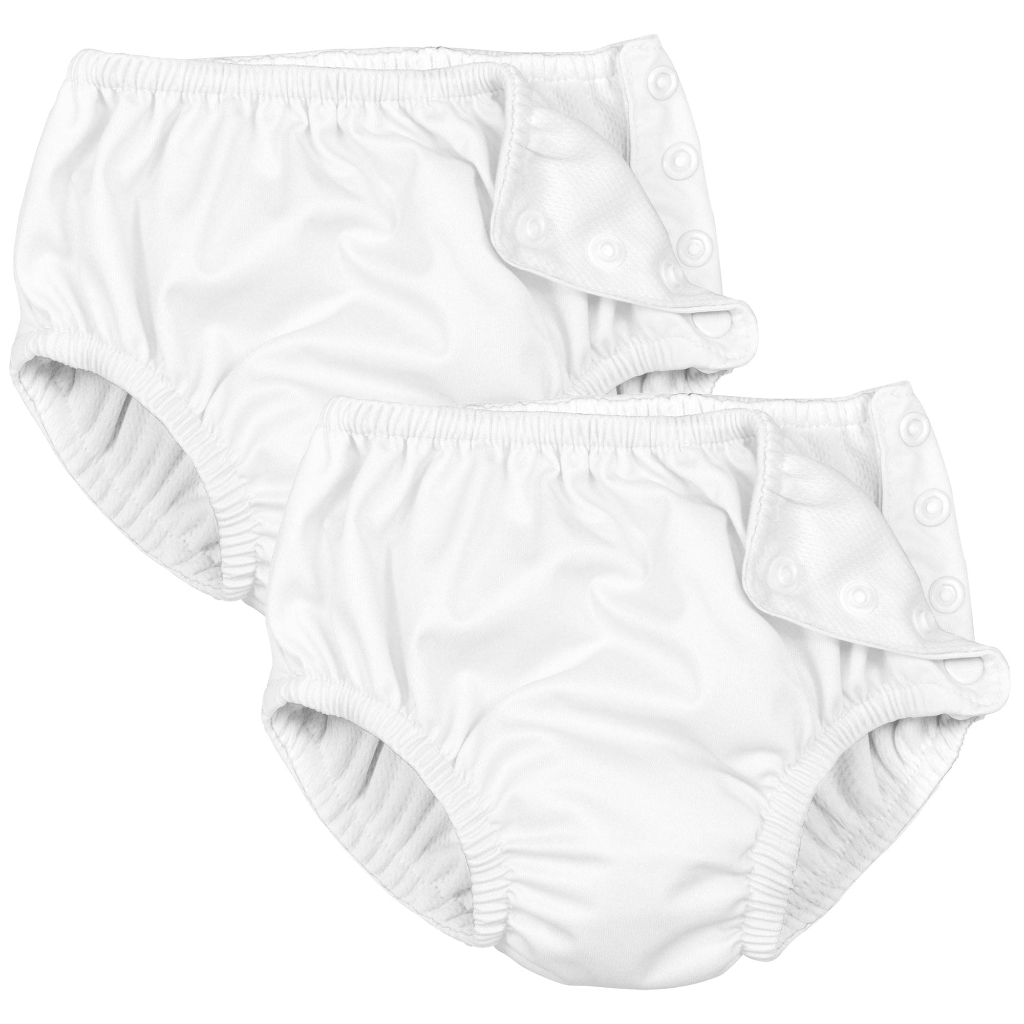 i play Baby and Toddler Snap Reusable Swim Diaper White 2 Pack