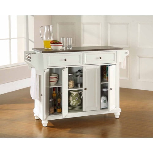 Crosley Furniture Cambridge Stainless, Crosley Rolling Kitchen Cart Island With Stainless Steel Top