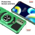 thumbnail image 3 of For Wiko Voix Dropproof Shockproof Kickstand Ring Stand Phone Case Cover With Tempered Glass Screen Protector - Green, 3 of 5