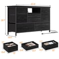 thumbnail image 2 of Ourlova Meuble Télé à 8 Tiroirs avec Prise de Courant et DEL pour Télé de 55 Pieds', Longue Commode pour Chambre avec 8 Tiroirs Profonds, Grand Table Console pour Rangement dans le Garde-Robe, 2 of 7