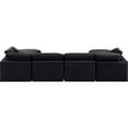 thumbnail image 5 of Meridian Furniture Indulge 129" Velvet U-Shaped Modular Sectional in Black, 5 of 8