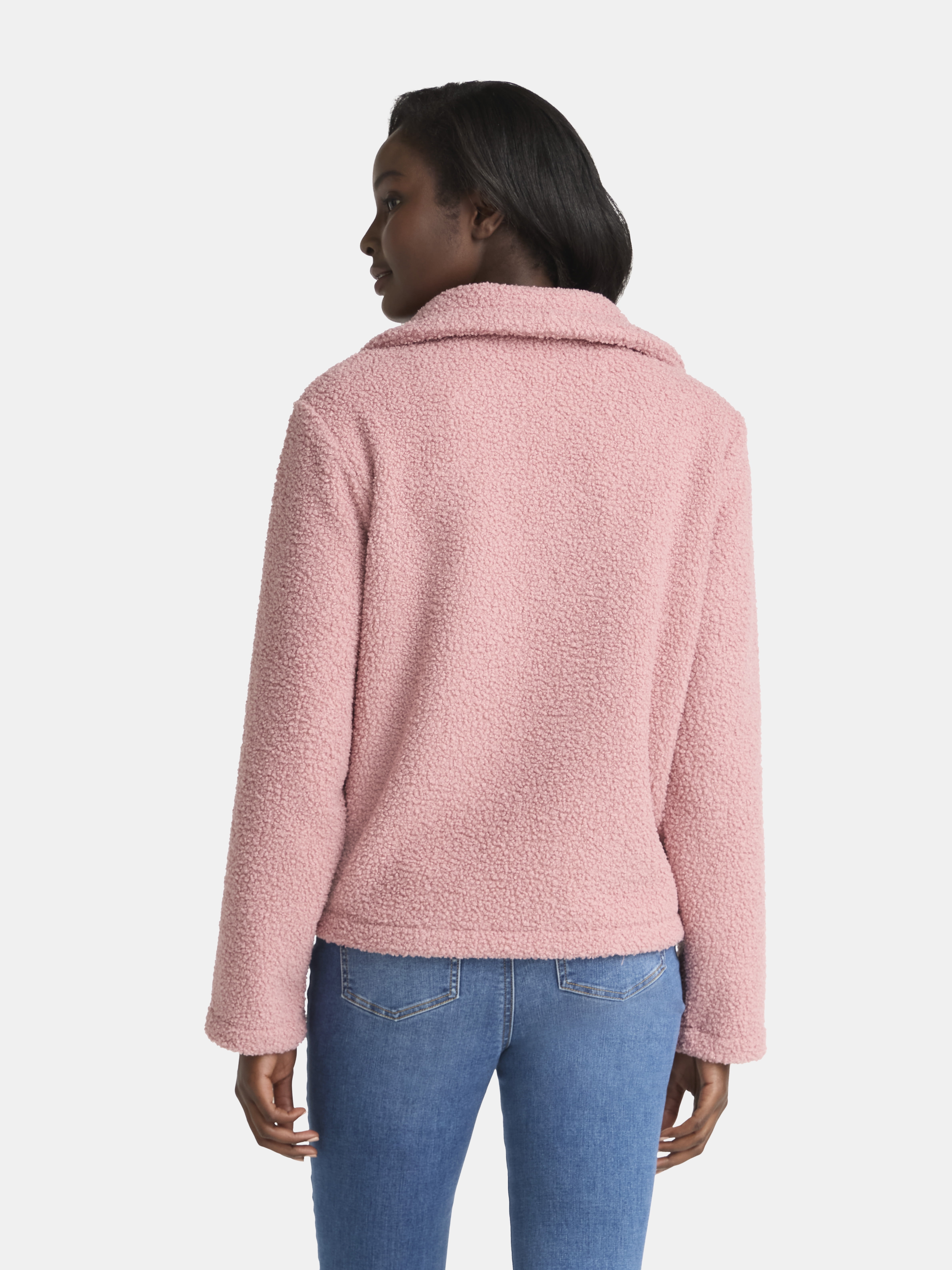 Time and Tru Women's Boucle Trucker Jacket, Midweight, Sizes XS-2X