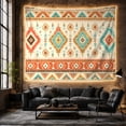 thumbnail image 6 of Symmetrical Tribal Diamond Motifs on Cream Background, Peaceful Boho for Bohemian Decor Enthusiasts, Tribal Pattern Wall Art, Housewarming Gift Tapestry Wall Hanging for Bedroom and Living Room, 6 of 7