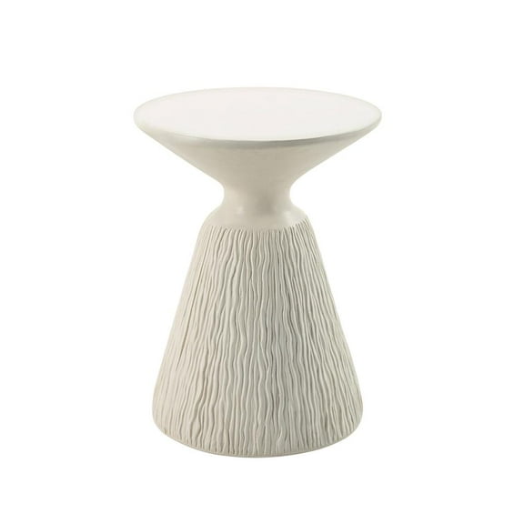 ACME Duane Environmental Friendly Cement Concrete Accent Table in Natural White
