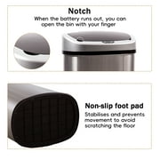 YRLLENSDAN 13 Gallon Touch Free Trash Can with Lid Auto Open, Motion Sensor Kitchen Garbage Can Stainless Steel Dustbin for Kitchen with Anti-Fingerprint Mute Trash Bin for Office Bedroom