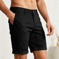 thumbnail image 6 of LEKWK Casual Shorts for Men Flat Front Chino Shorts with Belt Loops Button Closure Rolled Hem Relaxed Fit for Golf Travel Summer Everyday Wear Black XXL, 6 of 7