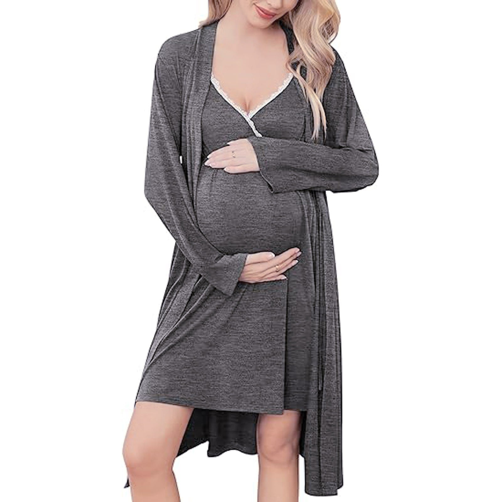 Lohusahamile 7016 Maternity Labor Delivery Nursing Hospital Gown and  Maternity Pajama Set With Robe - Etsy