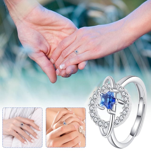 CNKOO Jewelry Ring Copper Color Separation Inlaid Zircon Ring Fashion Trend Ring Jewelry